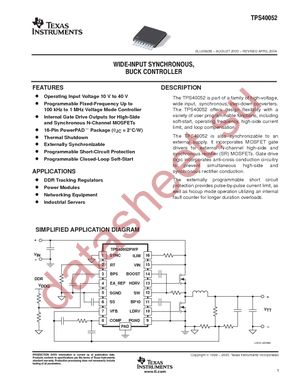 TPS40052PWPR datasheet  